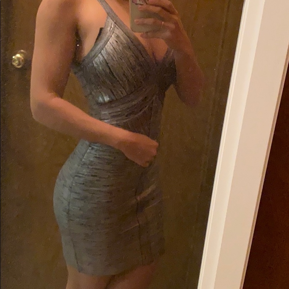 Bebe bandeau metallic dress